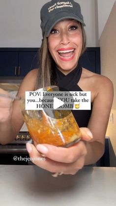 Jen Jones | Plant-Based Queen on Instagram: "Honeybomb 🍯👇🏽  Glowing skin by @nevell_skin coffee oil. The only moisturizer I use! Link in bio or at nevellskin.com   @dontforgetthecinnamon_ shirts out now at nevellskin.com   This recipe has been saving people from getting sick for 3 years!!! Boost your immune system and protect yourself from viruses 🦠! It works!   Recipe: organic when you can  2 tbsp of ginger (sub organic dried ) 1 tbsp grated turmeric (sub organic dried turmeric)  1 tsp grated garlic  3 cracks (pinches) of black pepper Cayenne pepper  1 tsp Ceylon cinnamon   Cover with raw unfiltered honey Leave on the counter or in refrigerator. The longer it sits, the more potent it is. Take 1 tbsp in warm water or take 1 tbsp directly 3x a week to prevent colds and boost immunity  P Honey Tumeric Ginger Vanilla Antibiotic, Honey Turmeric Ginger Vanilla Antibiotic, Turmeric Ginger Garlic Honey, Honey Turmeric Ginger Antibiotic, Ginger Tumeric Garlic Honey, Turmeric Ginger Honey Bomb, Sickness Remedies