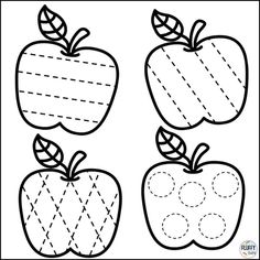 an apple cut out with lines to make it look like apples