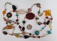 Multiple Gemstones necklace  Long Opera Rope or Lariat  Multi Gemstone Necklace  Approx 60" LNMG-04 Adjustable Long Gemstone Beads Necklace, Adjustable Gemstone Beads Long Necklace For Healing, Gemstone Lariat Long Necklace As A Gift, Spiritual Style Long Lariat Necklace With Gemstone Beads, Long Lariat Necklace With Natural Stones, Spiritual Gemstone Beads Lariat Necklace, Multicolor Gemstone Beads Lariat Necklace, Spiritual Long Lariat Necklace With Natural Stones, Spiritual Lariat Long Necklace With Gemstone Beads