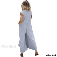 Olivia Mark - Chic and Casual Buttoned Jumpsuit Relaxed Fit Bodysuit For Spring Loungewear, Gray Solid Color Jumpsuit For Spring, Gray Short Sleeve Summer Bodysuit, Gray Jumpsuits And Rompers For Spring, Summer Fitted Plain Jumpsuits And Rompers, Fitted Plain Summer Jumpsuits And Rompers, Spring Gray Solid Color Jumpsuit, Casual Fitted Plain Jumpsuits And Rompers, Casual Fitted Gray Jumpsuits And Rompers