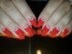 Red Nails Half Moon, Half Red Nails, Half And Half Nails Designs, Red Moon Nails, Red Minimalist Nails, Nail Half Moon, Red Half Moon Nails, Half Moon Nail Designs, Crescent Nails