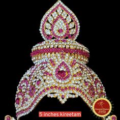 Design by Classical Dance Jewelry® ❥ Product Details: Designer white and pink stones decorated Goddess Varalakshmi ganesha kireetam crown ❥ Material is Brass alloys ❥ Color: Gold, white stone ❥ Beautiful Goddess Lakshmi face set used for varalakshmi Vratham ❥ Beautifully embossed mask used for pooja during Varalakshmi Vratham ❥ Beautifully decorated mask used for pooja during Varalakshmi Vratham ❥ Completely Decorated with High Quality Stones and pearls 🎈We will send item that are in stock clos Traditional Hand Set Bridal Sets For Festivals, White Temple Jewelry Bridal Sets For Festivals, Traditional White Bridal Sets, Diwali Traditional White Bridal Sets, Traditional White Bridal Sets For Diwali, Traditional White Bridal Sets For Ceremonial Occasions, Traditional White Bridal Sets For Festive Season, White Bridal Sets For Ceremonial Festive Occasions, Festive White Bridal Sets For Ceremonial Occasion