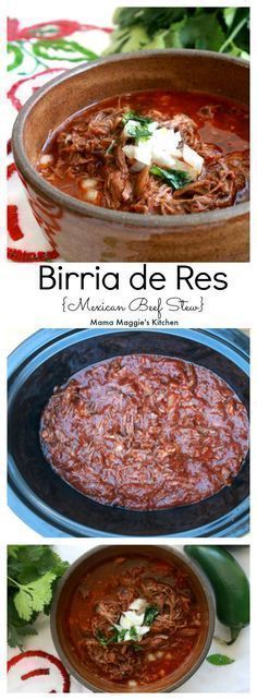 three different pictures of food in bowls and on plates with the words, burrito de res