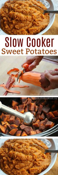 the process to make slow cooker sweet potatoes