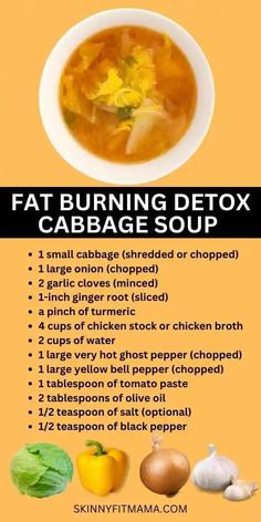 Detox Cabbage Soup That Actually Tastes Good! - Skinny Fit Mama Detox Cabbage Soup, Healthy Soup Recipes Clean Eating, 7 Day Cabbage Soup Diet, Cabbage Soup Diet Recipe, Cabbage Soup Recipe, Inflammation Recipes, Fat Burning Soup, Diet Soup Recipes, Cabbage Soup Diet