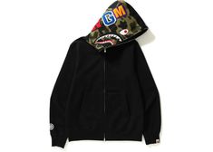 Bape Zip Up Hoodie, Black Fade Haircut, Bape Sweater, Bape Black, Bape Shark, Bape Hoodie, Black Streetwear, Trendy Fashion Outfits, Bathing Ape