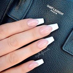 French Coffin, White Coffin Nails, Coffin Shape Nails, Acrylic Nails Coffin Short, White French