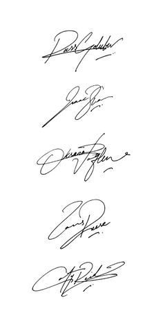 the signatures of four members of the beatles's band