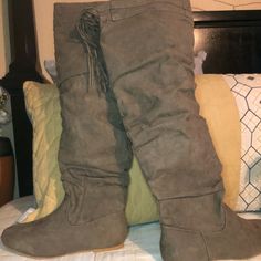 Brand New Never Worn Boots. Color:Taupe Size 8w Worn Boots, Just Fab Shoes, Justfab Shoes, Over The Knee Boots, Over The Knee, High Boots, Knee High Boots, Knee Boots, The Knee