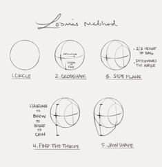 how to draw the human head with different angles and shapes for each part of the face