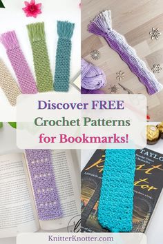 crochet patterns for bookmarks with text overlay