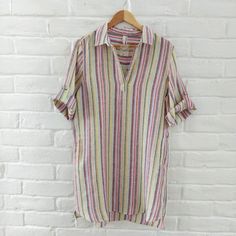 Want To Save On Shipping And Have A 15% Discount? Bundle 2 Or More Items (Clothes, Shoes, Accessories, Home, Etc.) From My Closet, And Your Total Will Show A 15% Off Automatically! New, Elan Dress Medium 100% Linen Multicolor Striped Tunic V-Neck Roll Tab Sleeve. Brand Paper Tag Is Missing, But Tag With Button Is Still Attached, Pockets Still Stitched Closed. Please See Pictures For Item Measurements And Condition. Buy Today Will Ship Next Business Day. C25/10 White Club Dress, Elan Dress, Black Lace Corset, Nordstrom Women, Striped Tunic, White Prom Dress, Halter Midi Dress, Strapless Midi Dress, V Neck Midi Dress