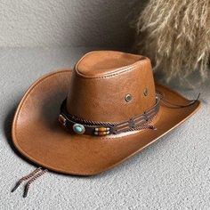 Cowgirl Adjustable Faux Leather Western Hat Vintage Cowboy Outfit, Best Cowboy Hats, Look Disco, Cowboy Hat Styles, Texas Hat, Cowboy Outfit, Vintage Gentleman, Disco Cowgirl, Aesthetic Clothing Stores