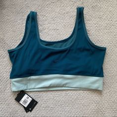 Ribbed Sports Bralette From Nike In Turquoise / Teal Comfortable Loungewear Or Good For Light Exercise New With Tags Size 1x Nike Dry Blue Nike Sports Bra For Training, Nike Blue Sports Bra With Moisture-wicking, Nike Blue Sports Bra For Training, Nike Blue Sports Bra For Workout, Nike Blue Moisture-wicking Sports Bra, Nike Sporty Blue Sports Bra, Nike Blue Activewear For Yoga, Nike Blue Activewear For Workout, Blue Sports Bra With Go-dry Technology And Medium Support