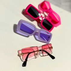 4 High Quality, Brand New Girl Sunglasses Pink, Bubble Gum, Rose Pink And Violet Get Your Summer Sunglasses To Uplift Your Summer Outfits You Don’t Need To Pay For Expensive Sunglasses When You’re Going To Lose Them Somewhere. Instead Buy This 4 Pairs For An Unbeatable Price And Look Cute All Summer Long! Purple Sunglasses With Gradient Lenses For Party, Party Sunglasses With Purple Gradient Lenses, Party Purple Sunglasses With Gradient Lenses, Purple Plastic Party Sunglasses, Purple Sunglasses With Uv Protection For Party, Trendy Pink Party Sunglasses, Fun Purple Sunglasses For Summer, Pink Sunglasses For Summer Party, Purple Glass Sunglasses For Spring