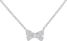 Bow Necklace - Pasha Fine Jewelry Bow Necklace, Types Of Metal, White Gold, Gold, White, Baguette