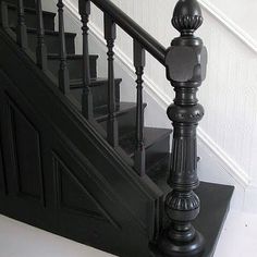 an image of a black stair case in the house