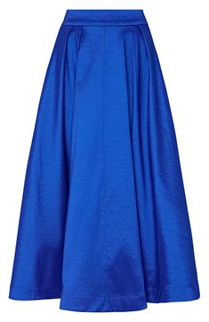 Elevate your ensemble in this A-line midi skirt crafted from glossy taffeta. 32" length 57% polyester, 38% nylon, 5% spandex Dry clean Imported Spring Silk A-line Maxi Skirt, Spring Silk A-line Skirt, Silk A-line Flowy Skirt, Silk A-line Evening Skirt, Silk A-line Skirt, Evening Satin Knee-length Skirt, A-line Gathered Skirt For Evening, A-line Gathered Skirt For Cocktail, Spring Long Nylon Skirt