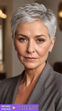 Back Images Of Short Hair, Very Short Pixie Haircut For Thick Hair, Soft Pixie Haircut Fine Hair, Short Gray Hair Edgy, Silver Pixie Haircut, Extremely Short Hair, Pixie Cuts For Older Women, Very Short Pixie Haircut, Short Hair Looks