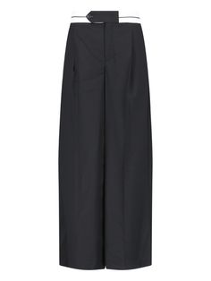 The Garment Pluto wide pants in blue fabric with contrast waistband, zip and button closure, central pleats, two side pockets, one back pocket, wide leg. Composition: 63% Polyester. 34% Viscose, 3% Elastane Modern Wide Leg Bottoms With Pressed Crease, Formal Wide Leg Pants With Side Pockets, Tailored Wide-leg Bottoms With Concealed Placket, Formal High-waisted Culottes With Pockets, Formal Pants With Side Pockets, Paris Texas, Young At Heart, Wide Pants, Luxury Store