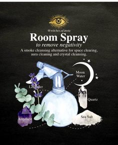 Negative Energy Spell, Energy Spell, Room Spray Recipe, Cleanse Your Aura, Cleansing Spray