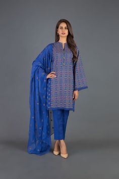 Bareeze Ethnic Charm Ch3090 Blue Collection 2021 Pakistani Designer Suits, Lawn Suits, Pakistani Designers, Shalwar Kameez, Stylish Dress Designs, Pakistani Outfits, Designer Suits, Purple Dress, Stylish Dresses