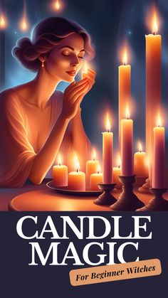 candle magic for beginners witches book with candles in the background and a woman praying