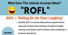 an ad for roll rolling on the floor laughing about what does this internet acronym mean?