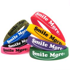 Smile More Silicone Bracelet – The Smile More Store ||~~ everyone watch Roman Atwood on YouTube he is amazing!!!!!!' Youtuber Merch, Popular Bands, People Smile, Artist Outfit, Wristband Bracelet, Silicone Bracelets, The Smile, Smile More