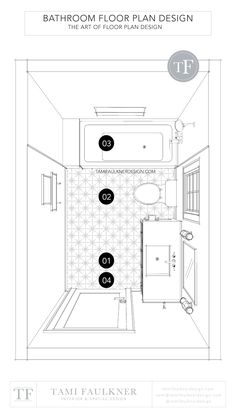 the bathroom floor plan is shown in black and white, with instructions for how to use it