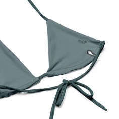 Stay comfortable and beach ready all summer in this FYC String Bikini set. It’s made from soft recycled polyesterwith double-layering and UPF 50+. Style the straps how you like, and get ready to swim! 🏊‍♀️ 🌟 Features: Soft and stretchy material with UPF 50+ protection. Available in sizes up to 4XL. Bikini top comes with removable padding for comfort. Multiple ways to tie and style the bikini set. 🌊 Disclaimer: To make your All-Over Print Recycled String Bikini last longer, thoroughly rinse it Nylon Triangle Top Tankini For Beachwear, Uv Protection Triangle Top Swimwear For Sunbathing, Uv Protection Swimwear With Triangle Top For Swimming, Nylon Swimwear With Built-in Bra And Tie-side Bottom, Uv Protection Triangle Top Swimwear For Swimming, Nylon Triangle Top Swimwear For Vacation, Adjustable Nylon Swimwear For Sunbathing, Adjustable Swimwear For Summer Surfing, 4-way Stretch Swimwear For Surfing During Beach Season