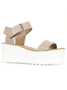 Cuero Vegano Beige  Collar     Embellished Trendy Wedge Sandals With Chunky Platform And Ankle Strap, Trendy Ankle Strap Wedge Sandals With Chunky Platform, Beige Buckle Closure Wedge Sandals For Summer, Trendy Ankle Strap Platform Wedge Sandals, Beige Open Toe Wedge Sandals With Chunky Platform, Beige Chunky Platform Wedge Sandals With Open Toe, Summer Open Toe Chunky Platform Wedge Sandals, Trendy Beige Wedge Sandals With Buckle Closure, Beige Wedge Sandals With Chunky Platform