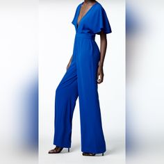 Zara Women’s Long Satin Effect Cobalt Blue Jumpsuit Size Xs Ref 1165/225/829 Blue Summer Pantsuit For Party, Blue Pantsuit For Summer Party, Blue V-neck Jumpsuits And Rompers For Work, Blue Fitted Jumpsuits And Rompers For Work, Chic Blue V-neck Pantsuit, Elegant Fitted Blue Jumpsuits And Rompers, Elegant Blue V-neck Jumpsuits And Rompers, Chic Blue Jumpsuits And Rompers For Evening, Chic Blue Jumpsuit For Evening