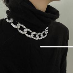 Type: Accessories
Material：Alloy
Necklace length: 48.5cm ( 19.1 inches ) Party Link Chain Necklaces, Party Clavicle Link Chain Choker, Trendy Party Necklace With Lobster Clasp, Party Link Choker With Clavicle Chain, Party Link Clavicle Chain Choker, Gift Rhinestone Choker Necklace With Chain, Rhinestone Choker Necklace Gift, Trendy Link Necklaces For Party, Party Chunky Chain Silver Necklaces