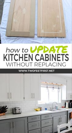 how to update kitchen cabinets without replacing the cabinet doors and drawers in this diy project