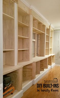 the room is empty and ready to be used as a storage area for bookshelves