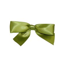 a green bow on a white background