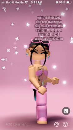 an animated woman in a pink dress with stars around her head and the caption's name above it