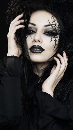 Gothic Umbrella, Darya Goncharova, Halloween Makeup Witch, Halloweenský Makeup, Gothic Hair, Holloween Makeup, Easter Makeup, Goth Glam, Witch Makeup