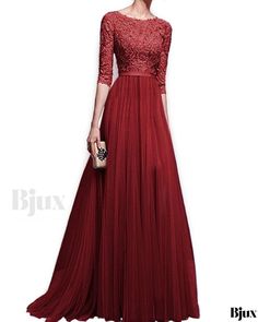 Bjux - Evening Gown - Snow Chiffon Evening Dress with Floor-length Fitted Full-length Chiffon Dress, Full Length Chiffon Party Dress, Full-length Chiffon Party Dress, Flowy Full Length Evening Dresses, Formal Full Length Chiffon Dress, Flowy Full-length Party Dress, Party Full Length Chiffon Maxi Dress, Red Chiffon Maxi Dress For Banquets, Chiffon Full-length Maxi Dress For Party