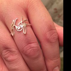 Kristy Silvia added a photo of their purchase Solitaire Rings, Name Ring, Name Rings, Rings For Girls, Ring Sterling Silver, Kid Names, Custom Name, Sterling Silver Ring, Mother Gifts