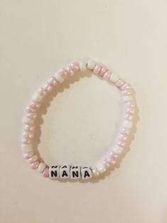 Grandma Bracelets Beaded Bracelets Gifts for Her Custom | Etsy Personalized Pink Spiritual Friendship Bracelets, Handmade White Friendship Bracelets For Mother's Day, Handmade White Beaded Bracelets For Mother's Day, Personalized Pink Spiritual Bracelets, Adjustable Letter Beads Jewelry For Crafting, Personalized Pink Spiritual Bracelet, Spiritual Personalized Pink Bracelets, Spiritual Pink Personalized Bracelets, Spiritual Personalized Pink Bracelet