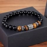 (1) Buy Men's Onyx & Tigers Eye Bracelet Online | Green Witch Creations Men Bracelet, Cross Ring