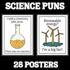 science puns poster set with two posters