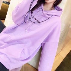 THANKS Hoodie Sweatshirt sold by Tony Moly Store on Storenvy Light Purple Hoodie, Aesthetic Hoodies, Oversized Clothes, Purple Hoodie, Tony Moly, Boys Hoodies, Women Hoodies Sweatshirts, Fashion Story, Kawaii Fashion