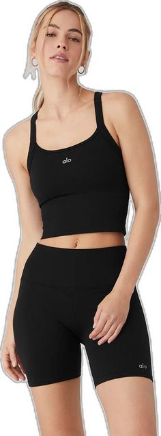 Alo Yoga Seamless Activewear For Sports, Alo Yoga Seamless Functional Activewear, Black Medium Support Activewear, Casual Black Sports Bra For Everyday, Sporty Alo Yoga Tank Top For Sports, Alo Yoga Sporty Tank Top For Sports, Alo Yoga Medium Support Sports Top, Alo Yoga Seamless Sports Bra For Sports, Sporty Black Sports Bra For Everyday