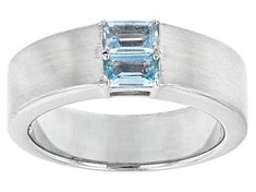 0.65ctw Rectangular Octagonal Glacier Topaz™ Rhodium Over Sterling Silver Matte Finish Men's December Birthstone Band Ring. Measures Approximately 0.27"L X 0.27"W. Finished Under Gallery. Aquamarine Ring Men, Modern Topaz Promise Ring With Vvs Clarity, Modern Topaz Ring With Vvs Clarity For Promise, Modern Topaz Ring With Center Stone For Anniversary, Modern Vvs Clarity Topaz Ring For Anniversary, Modern Topaz Ring With Accent Stones, Modern White Gold Topaz Ring With Accent Stones, Birthstone Band, Brooch Diamond