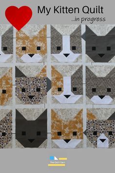 the cover of my kitten quilt in progress