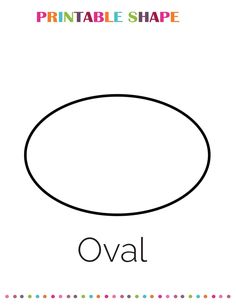 an oval shape with the word oval on it and a rainbow dot border in the middle