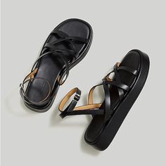 Size: 7.5 Color: True Black Condition: Nwot Made Of Smooth Leather, These Strappy Sandals Have An Open Square Toe And Raffia-Wrapped Flatform Sole. Complete With Our Mwl Cloudlift Lite Padding, They're Ones To Wear All Day Long. Upper: 100% Leather. Lining: 100% Leather. Outersole: 100% Rubber. Do Well: Leather Sourced From A Tannery That Was Certified By The Leather Working Group (Lwg), An Organization That Works To Promote Sustainable Environmental Practices In The Leather Industry. Imported. Beach Preppy, Comfy Sandals, Leather Industry, Sandals Outfit, Madewell Shoes, Flatform Sandals, Comfortable Sandals, Sandals Summer, Ankle Strap Sandals